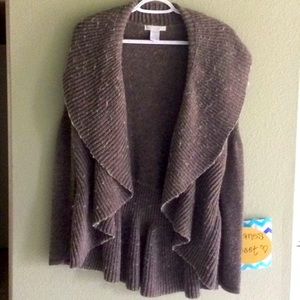 NWOT Design History Women's Wool Ruffled Wrap Cardigan